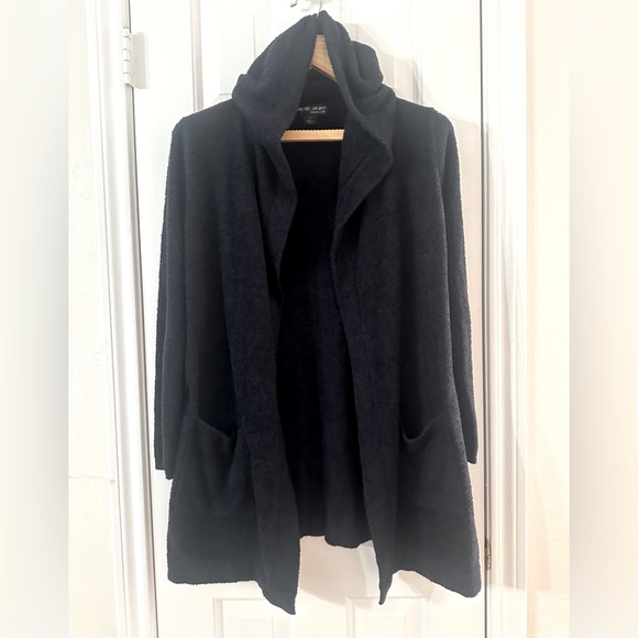 Barefoot Dreams Cozy Chic Lite Hooded Open Front Cardi - Picture 4 of 10